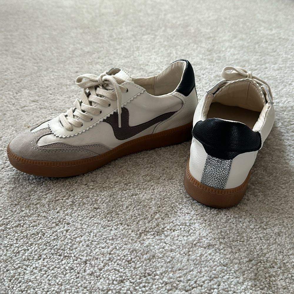 Dolce Vita White and Black Sneakers